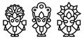 Lord Jagannath, Balabhadra and Subhadra. Orissan God - Ratha Yatra. Vector Royalty Free Stock Photo