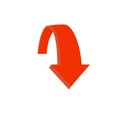 Arrow Up vector icon. This rounded flat symbol is drawn with red color on a white background. Royalty Free Stock Photo