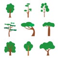 Vector Collection of trees illustrations. Royalty Free Stock Photo