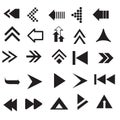Black arrows. Set arrows icon. Vector illustration. Royalty Free Stock Photo