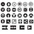 Black arrows. Set arrows icon. Vector illustration. Royalty Free Stock Photo