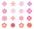Set of graphic flowers Royalty Free Stock Photo