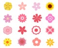 Set of graphic flowers Royalty Free Stock Photo