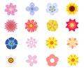 Set of graphic flowers Royalty Free Stock Photo