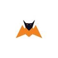 Unique evil flying bat illustrations logo concept