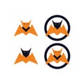 Unique evil flying bat symbol illustrations logo concept