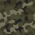 Vector camouflage seamless pattern. Khaki design style for t-shirt. Military texture, camo clothing Royalty Free Stock Photo