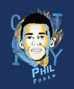 Digital art of Phil Foden - English footballer.