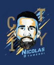 Digital art of Nicolas Otamendi - Argentine footballer. Royalty Free Stock Photo