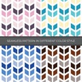 Set of Abstract Vector Seamless Pattern with four color style. Color are Pink, Green, Blue, Brown and used for backgrounds, Royalty Free Stock Photo