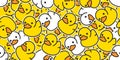 Duck rubber seamless pattern vector ducky cartoon scarf isolated illustration bird bath shower repeat wallpaper tile background de