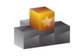 Number one star gold cube Royalty Free Stock Photo