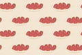 Seamless pattern. Plates with strawberries on a beige background.