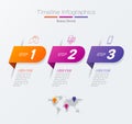 Timeline infographics design vector and marketing icons, Business concept with 3 options, steps or processes. Royalty Free Stock Photo
