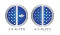 Air filter with bacteria and dust icon