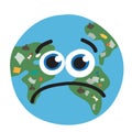 Planet Earth and trash on it. Global problems. Royalty Free Stock Photo