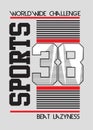 Varsity sports lines numbers poster vector