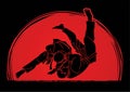 Judo sport action cartoon graphic