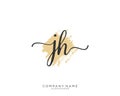 JH Initial handwriting logo concept