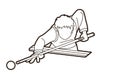 Snooker sport action cartoon graphic Royalty Free Stock Photo