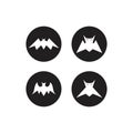 Evil flying bat simple illustrations logo concept