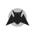 Evil flying bat simple illustrations logo concept