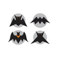 Evil flying bat simple illustrations logo concept