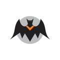 Evil flying bat simple illustrations logo concept