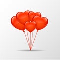 Red Balloon hearts vector illustration Royalty Free Stock Photo