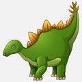 Cartoon Stegosaurus White Background Royalty Free Stock Photo