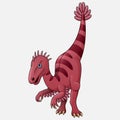 Cartoon Velociraptor White Background Royalty Free Stock Photo