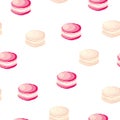 Seamless pattern with pink macaroons vector - pastel colors theme