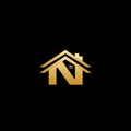 N Gold House Icon Logo