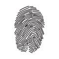 Fingerprint icon isolated on white background. Finger print flat scan. ID app icon. Fingerprint Scan