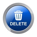 Delete button trash bin icon