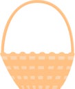 A flat wicker isolated wooden straw color picnic basket on a white background. Royalty Free Stock Photo