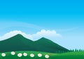 Beautiful mountain landscape view vector illustration Royalty Free Stock Photo