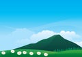 Beautiful mountain landscape view vector illustration Royalty Free Stock Photo