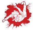 Judo sport action cartoon graphic