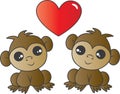 Two adorable monkeys in love