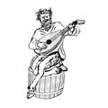 Satyr vector logo. Brewery emblem. Satyr illustration