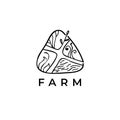 Farm vector logo. Bio production emblem. Farm fresh food label design Royalty Free Stock Photo