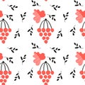 Hand drawn folk floral seamless pattern