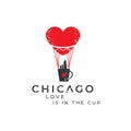 Coffee logo design. Chicago vector logo. Baloon icon