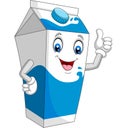 Cartoon milk box giving thumb up