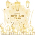 Happy new Hijri year 1440. Happy Islamic New Year. Royalty Free Stock Photo
