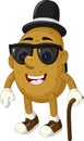 Funny Potato Wear Black Eyegllasses And Hat Cartoon