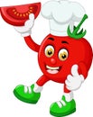 Funny Red Tomato Wear White Hat Cartoon
