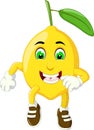 Funny Walking Yellow Lemon Cartoon