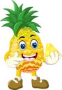 Funny Yellow Pineapple Cartoon